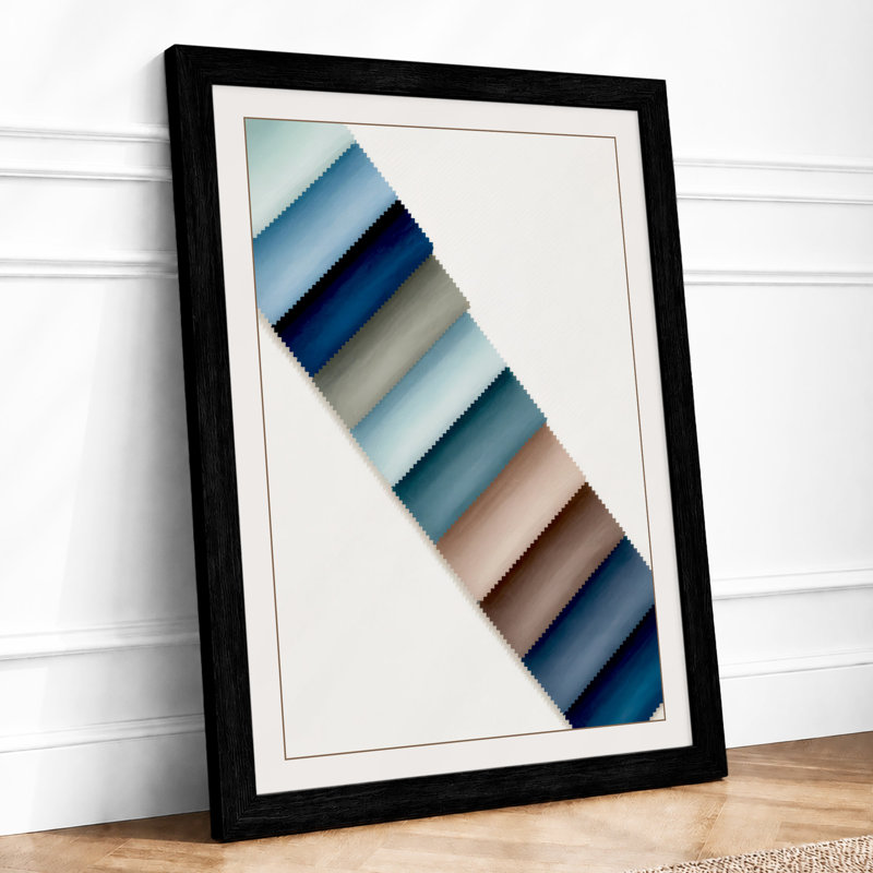 Material Palette Study Minimalist - Framed Print, A3 - 42.0 x 29.7 cm, Black