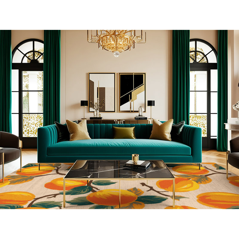  Tapis lavable abricot, Carré 8 pi