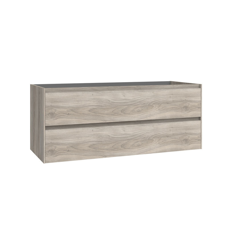 Perla 46.8" Wall Mounted Double Bathroom Vanity Base Only, Gray Pine