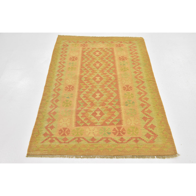Tapis intérieur en laine 3 pi x 4 pi 10 po one-of-kind à la main noué la new age Elland