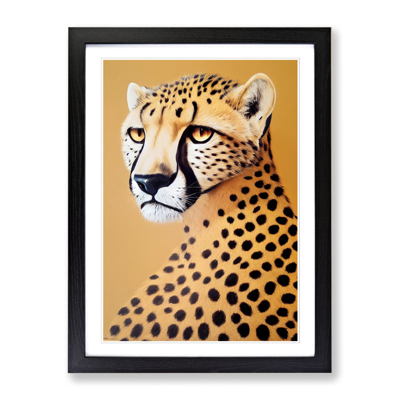 Resting Cheetah - Single Picture Frame Print, Black, 64cm H x 46cm W x 2cm D