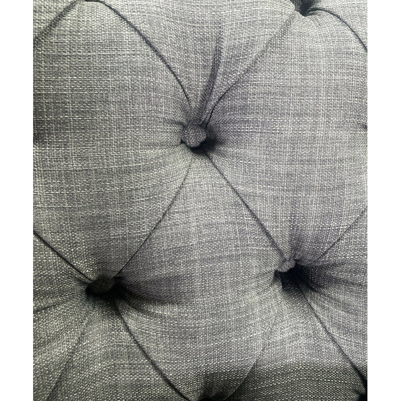 Fauteuil l 32 po capitonné en lin, 100% lin gris foncé