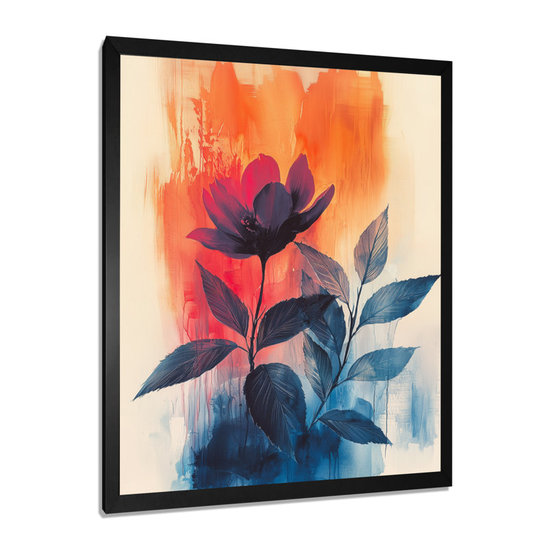 Beck - impressions murales florales, H 44 po x l 34 po, Noir, noir, noir, noir, Reproduction encadrée d'une seule photo