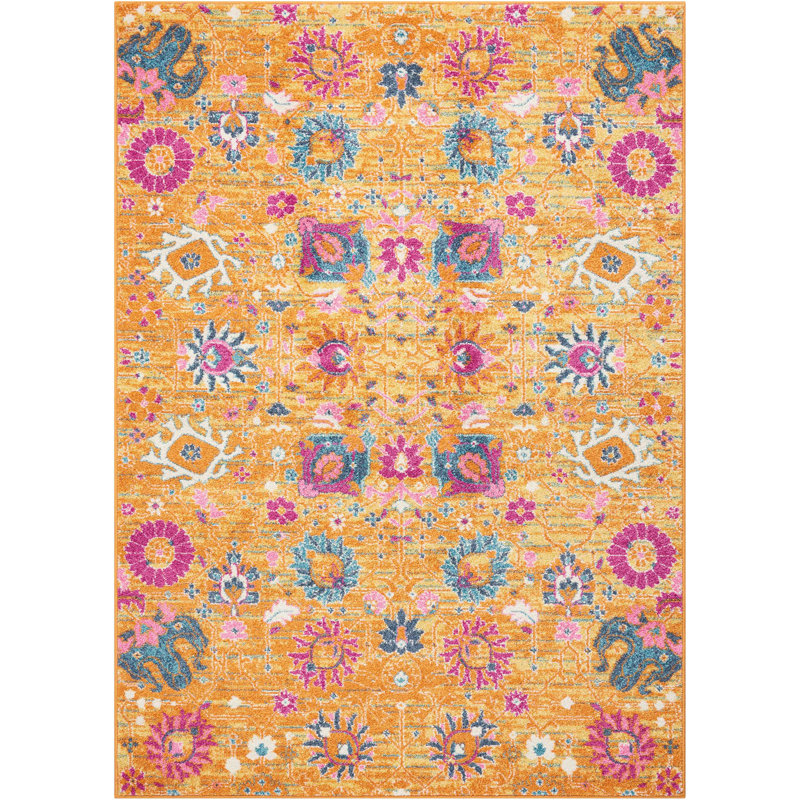 Floral Indoor Rug, Rectangle 6'7" x 9'6"