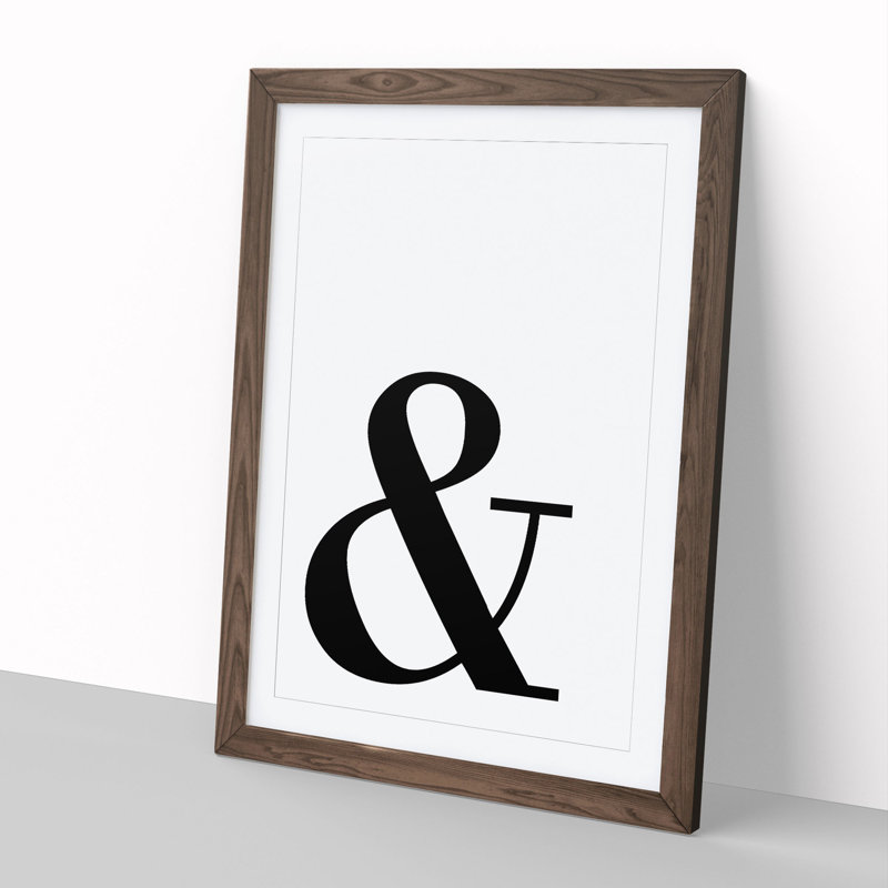And - Picture Frame Typography, 90cm H x 65cm W x 2cm D, Walnut