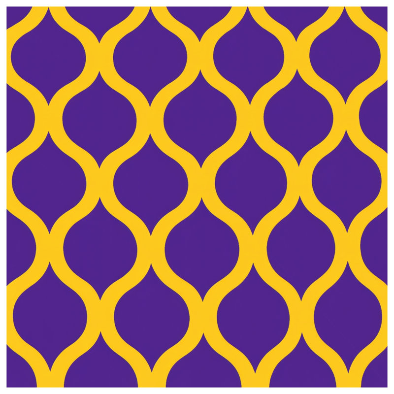 Coussins décoratifs mauve à motif trellis doré, 14 x 14 inches