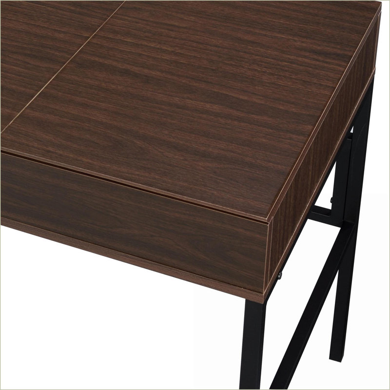 Bureaux, chêne & amp; Bureau d'écriture noir à 1 tiroir avec port USB, 42 po de largeur | Bois et métal | Chêne