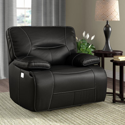Pomona 42" Upholstered Power Recliner with Adjustable Headrest with Pillow Top Arms