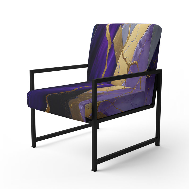 Cress - Fauteuil d'appoint rembourré en marbre, Noir, noir, noir, noir