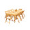Cimara 8 - Person Teak Solid Wood Patio Dining Set Extendable and Umbrella Hole Included Rectangular Table