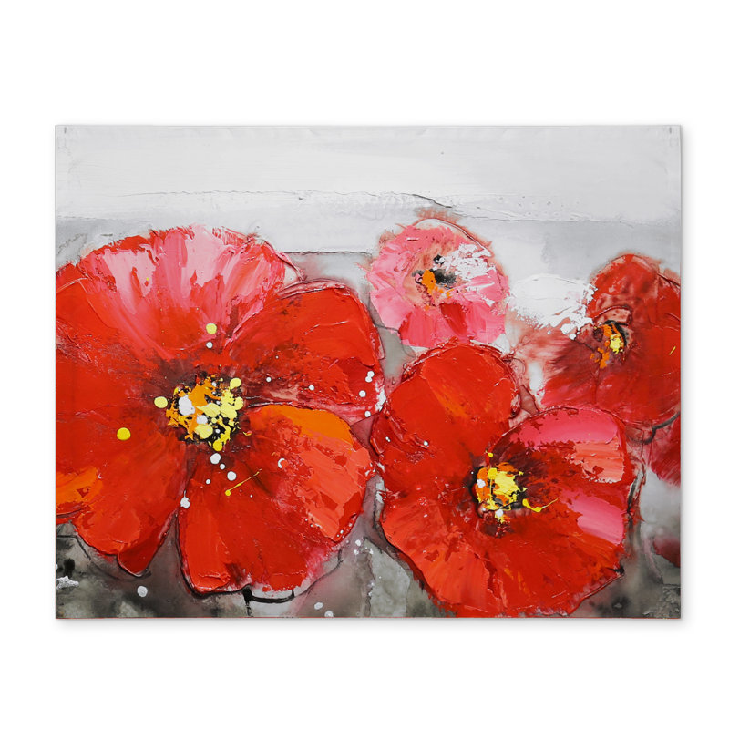 Red Floral Polyester Placemat - Contemporary Home Decor
