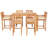 6 - Person Teak Solid Wood Patio Dining Set Umbrella Hole Included Rectangular Table with Cushions Included