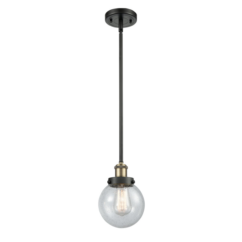 Luminaire suspendu à 1 lumière Lorri, DEL, Laiton antique noir, Grainé