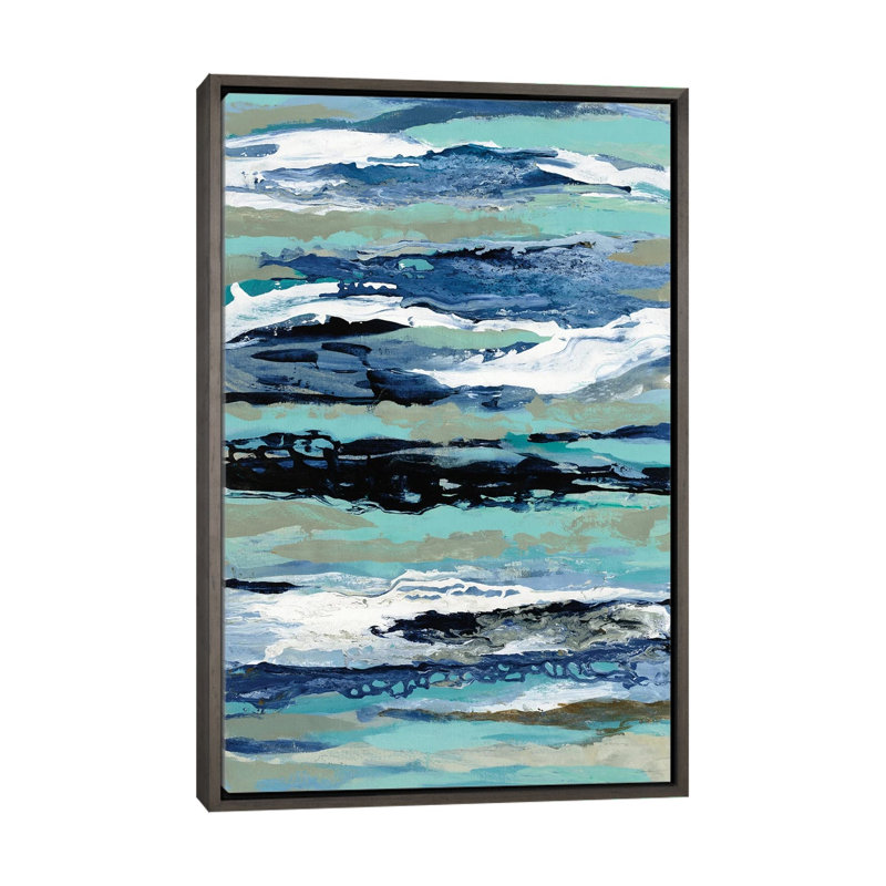 «Coastal Sea Foam I» par Silvia Vassileva - reproduction d'art, H 26 po x l 18 po x 1,5 po, Dark Rustic Wood Framed