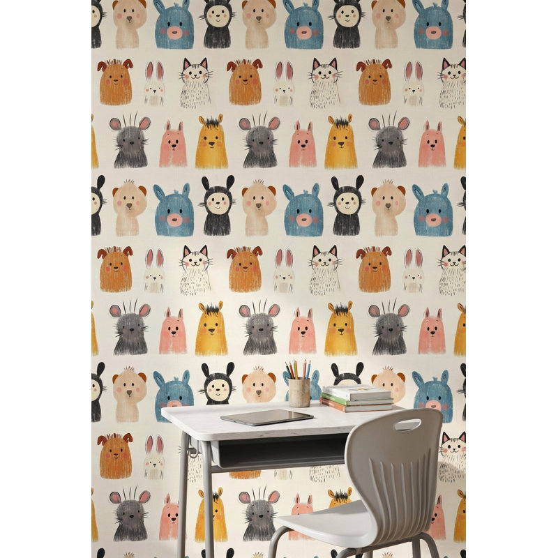 Papier peint animal fantaisiste amovible
