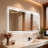Rectangular Led Frameless Bathroom Mirror, Tri Colored Light-1707900343