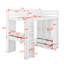 Lit mezzanine simple avec grandes tablettes, bureau et DEL-2141245373