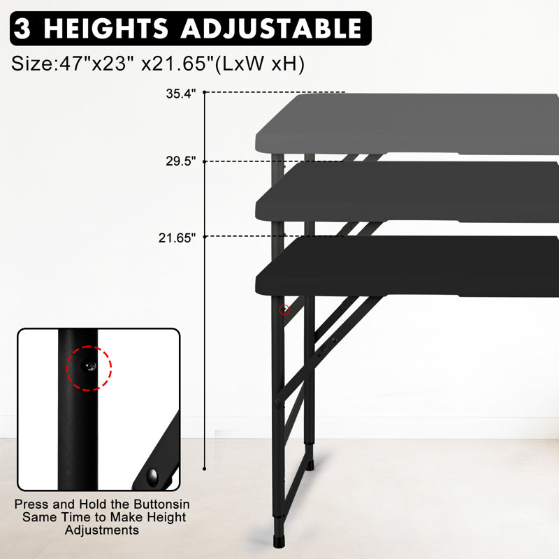 Table de camping pliante d'extérieur 4 pieds
