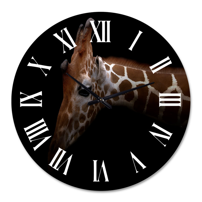 Portrait d'une girafe IV - Horloge murale de ferme, Grand