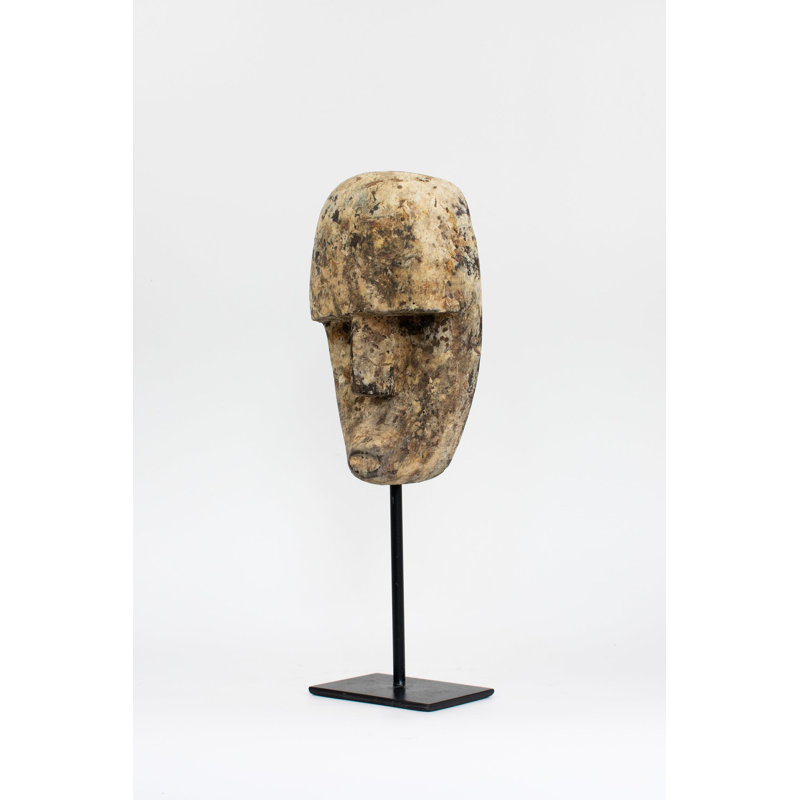 Masque ancestral en bois Timor tribal primitif sur bois sculpté à la main Sculpture Figurine faite à la main