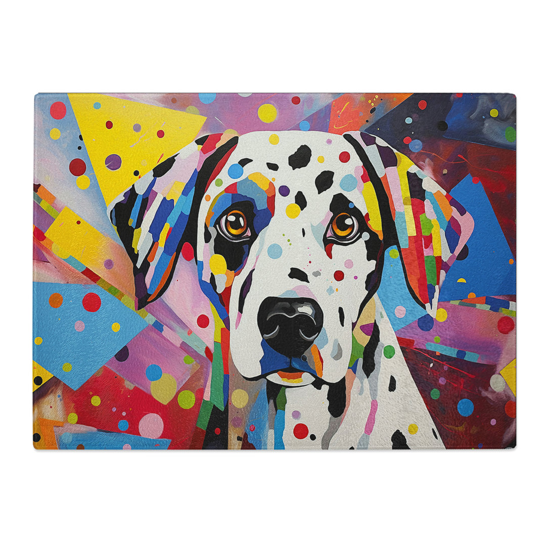 Dalmatian Geometric No.2  Glass Chopping Board