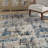 Felty Abstract Cream/Blue Area Rug-1583932218