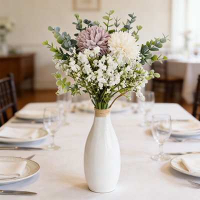 Fleurs artificielles à la main pour mariage Faux plantes d'eucalyptus Arrangements floraux Bouquets de mariage Décorations Centres de table floraux en plastique pour la maison Cuisine Décoration de fête de jardin