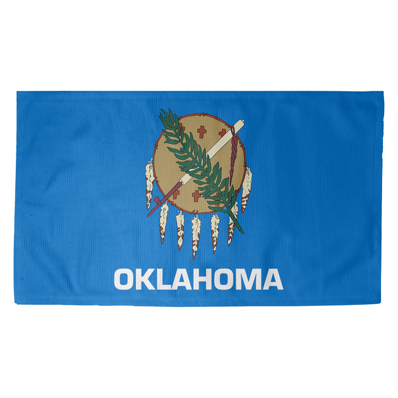 Tapis de porte d’intérieur à drapeau oklahoma Fawcett, Rectangulaire 2 pi 1,5 po x 3 pi 4 po