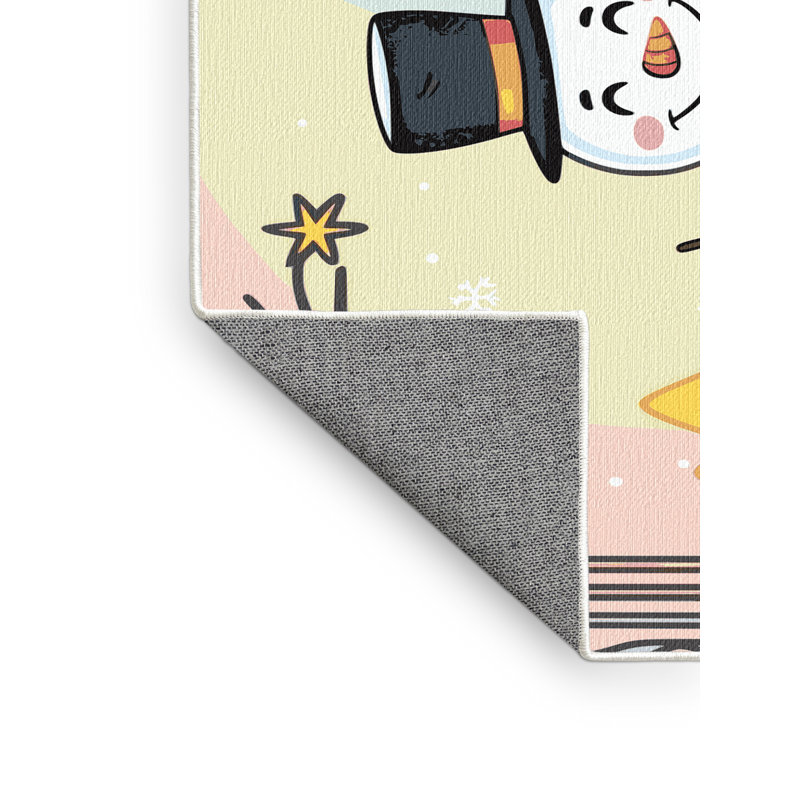 Tapis de vacances d'hiver de Noël lavable The Holiday Aisle®, Rectangulaire 2 pi x 3 pi