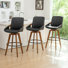 Ensemble de 3 tabourets de bar et de comptoir pivotants en cuir Modern