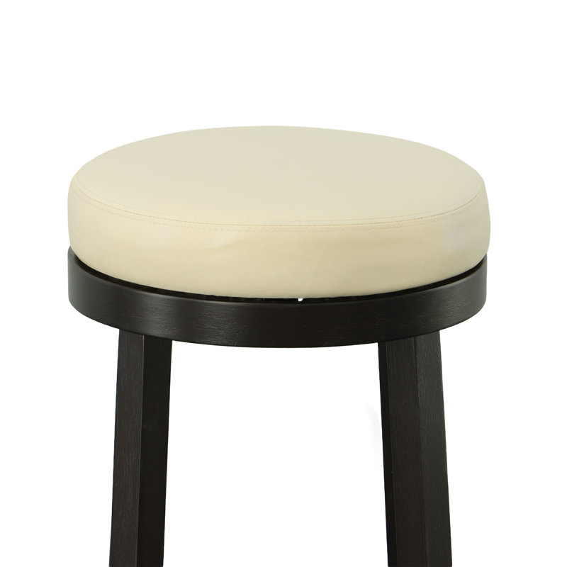 Modern Cream 30-Inch Bar Height Stool with 360-Degree Swivel, Cream, Bar Stool (30" Seat Height)