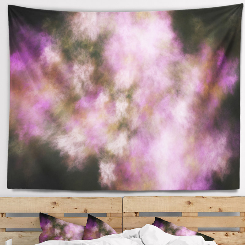 Tapisserie de ciel abstrait starry rose perfect, H 78 po x l 92 po