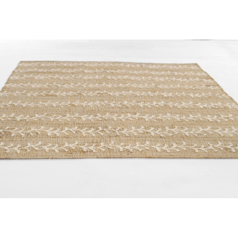 Adoria Vine Stripe Jute and Wool Handwoven Ivory Area Rug, Runner 2'3" x 8'
