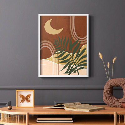 «Sedona Moon and Palm», reproduction encadrée - bois massif