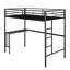 Lit superposé en métal avec bureau, échelle et lattes de qualité pour la chambre à coucher, noir métallique