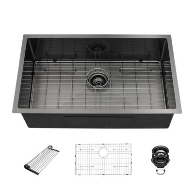 Évier de cuisine en acier inoxydable à simple cuve encastrable L 33 po x l 19 po