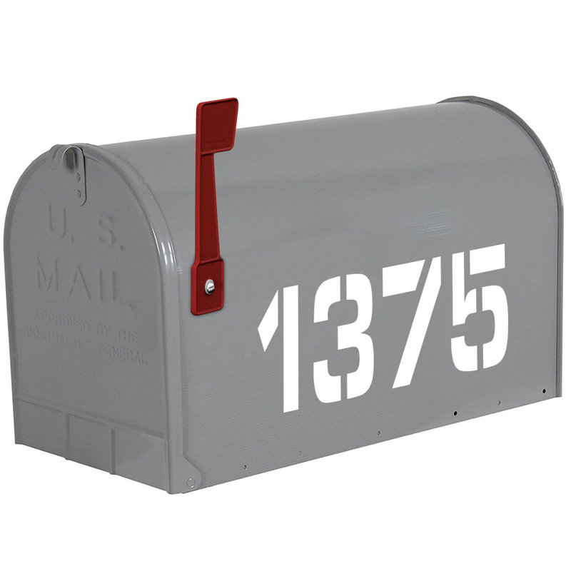 4 po numéro de maison autocollant, Blanc, Oui