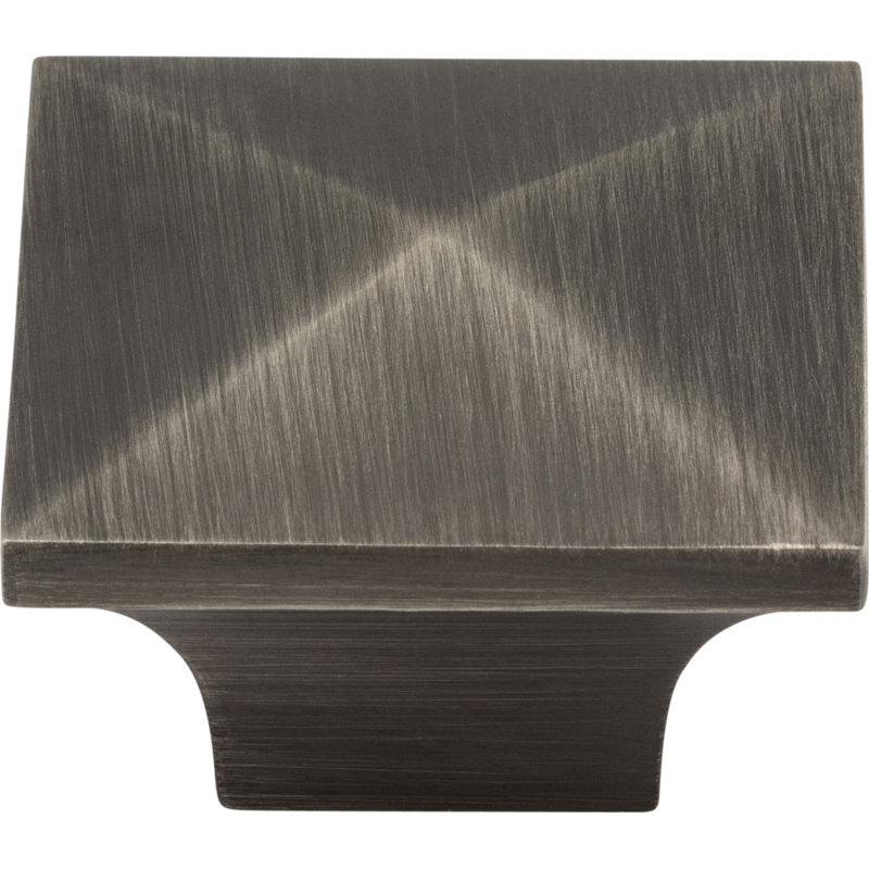 Cairo 1 1/4" Length Square Knob, Brushed Pewter