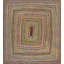 Antique Braided American Geometric Flat Weave Rug