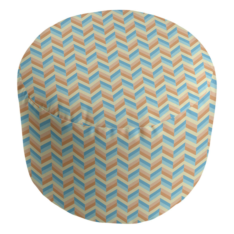 repose-pieds à chevrons Leffel, Orange / Bleu / Jaune