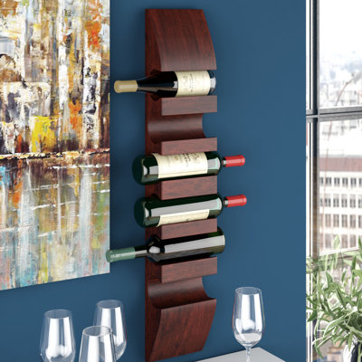 Wall Mounted Wine Bottle Rack in Brown