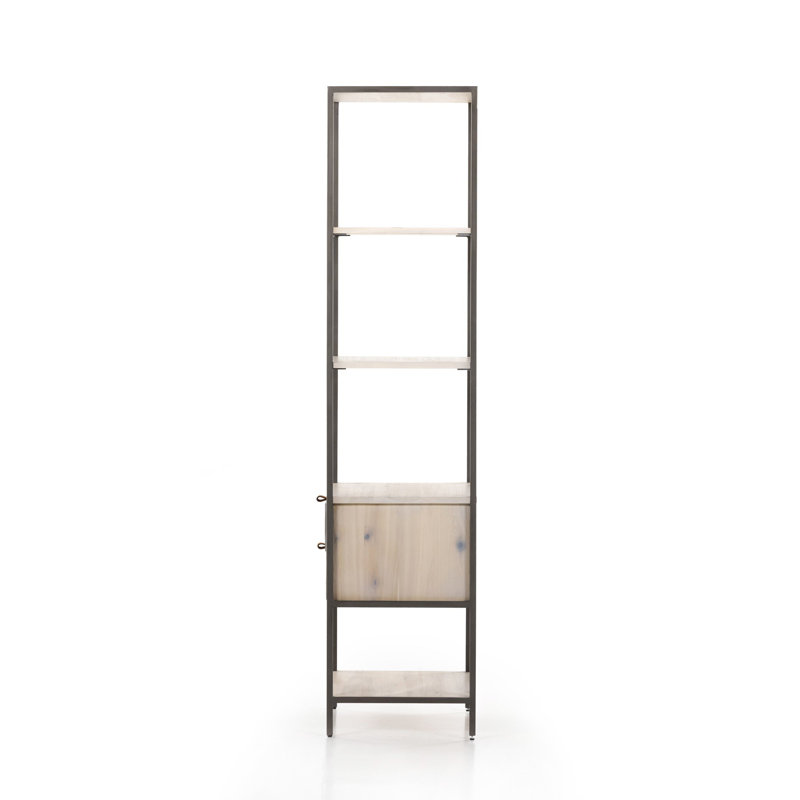 Trey Aasmin Bookshelf - Black Wash Poplar, Dove Poplar
