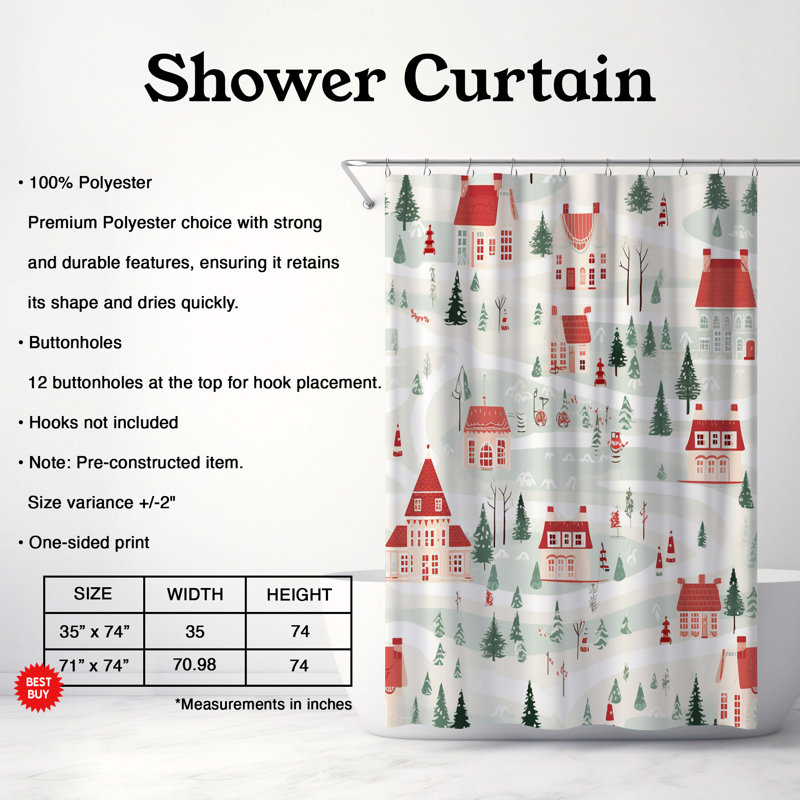 Rideau de douche Retro Holiday - Premium, H 74 po x l 71 po