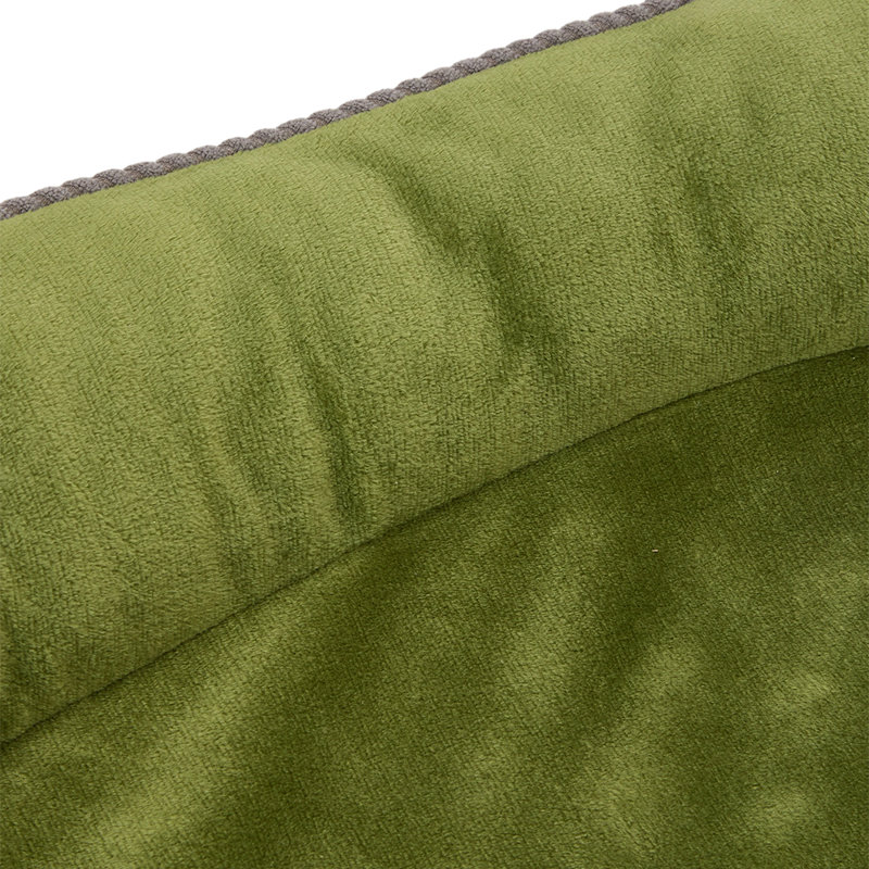 Corduroy Pet Bed, Green/Gray, Small (12.5cm H x 50cm W x 40cm D)