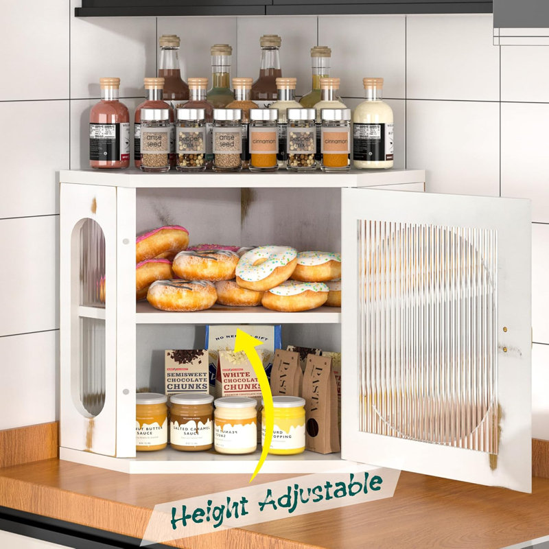 Boîte à pain de coin pour comptoir de cuisine, grande boîte à pain en bois, bac de rangement de pain à double couche, boîte à pain en bambou pour le pain fait maison, organisateur de cuisine de ferme avec fenêtre en acrylique