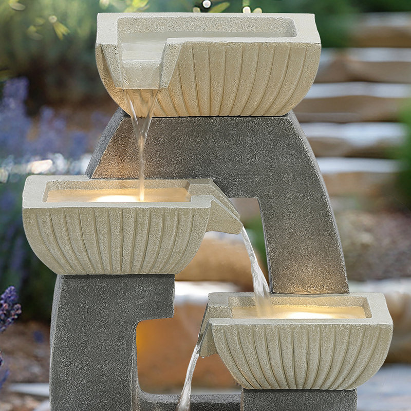 Weather Resistant Floor Fountain with Light