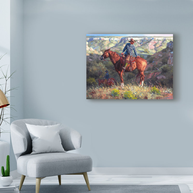 « the search », reproduction de peinture à l’acrylique sur toile tendue, H 14 po x l 19 po x P 2 po