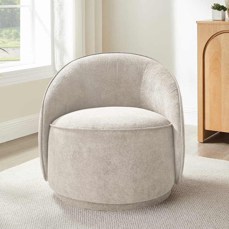 Upholstered Accent Chair, Indoor Swivel Chair, Camel