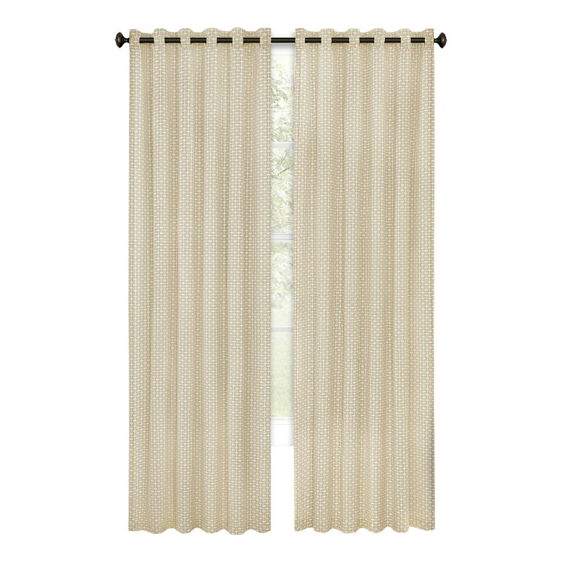 Mckinslee Semi Sheer Curtain Single Panel, Light Brown, 42" W x 84" L