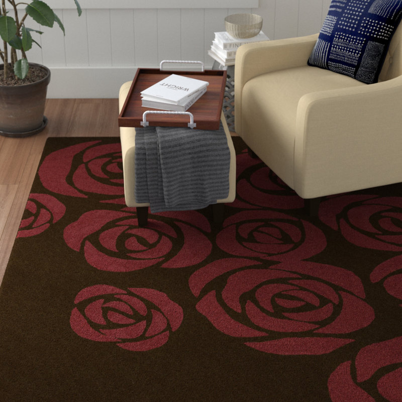 Tereza Wool Floral Indoor Rug, Rectangle 7'6" x 9'6"